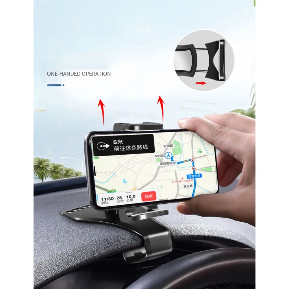 3 in 1 Car GPS Smartphone Holder: Dashboard / Visor Clamp   AC Grid Clip for Goclever Quantum 3 550 Rugged (2019) - Black