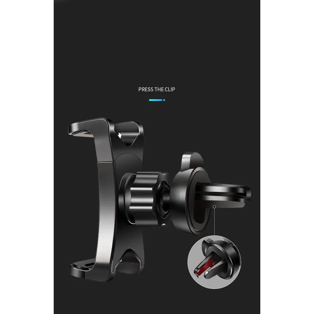 3 in 1 Car GPS Smartphone Holder: Dashboard / Visor Clamp   AC Grid Clip for Goclever Quantum 3 550 Rugged (2019) - Black