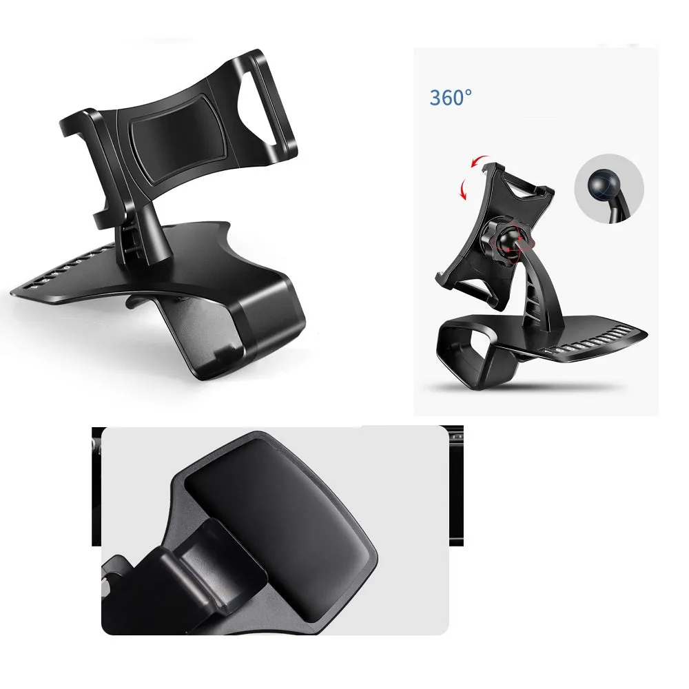 3 in 1 Car GPS Smartphone Holder: Dashboard / Visor Clamp   AC Grid Clip for Goclever Quantum 3 550 Rugged (2019) - Black