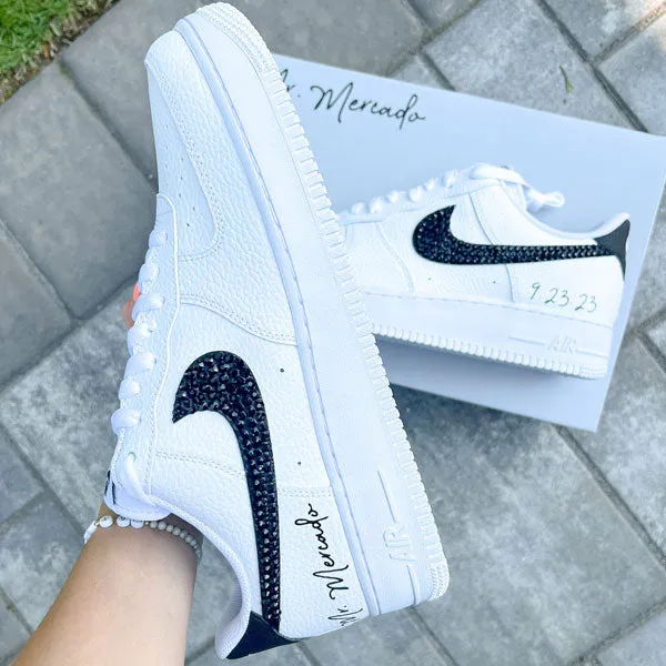 Black Crystal Swoosh Custom Air Force 1