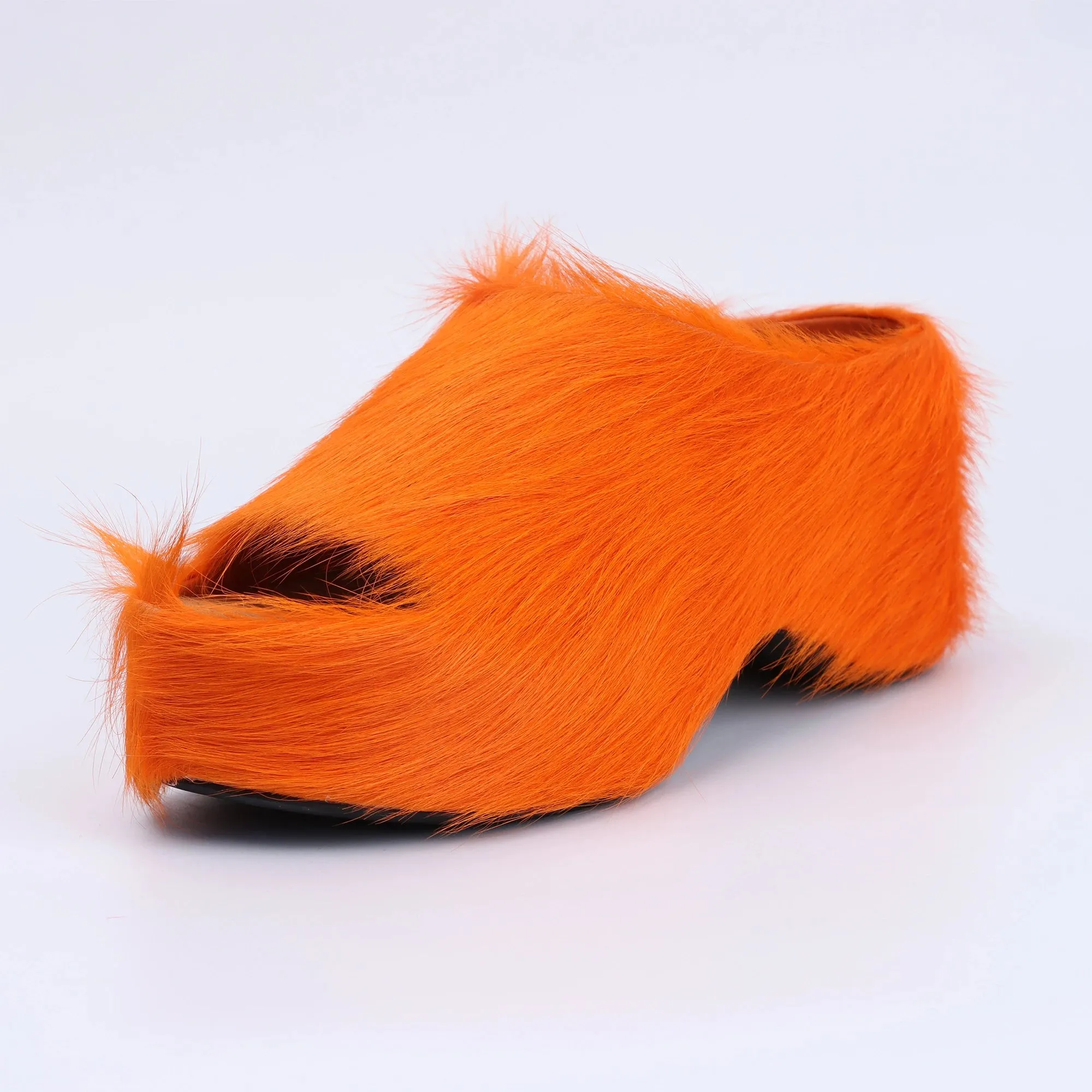 Designer Sandals Shoes Women Real Fur Platform Clogs Slides Sandals long Calf Hair Luxury Shoes Woman Designer Brand Casual Shoe