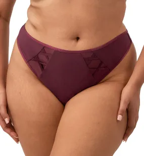 Elomi Sachi Matching Strappy Thong (4367) - Cabernet