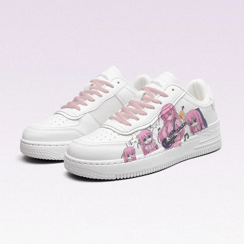 Kawaii Japanese Cartoon Rock Girl Printed Sneakers