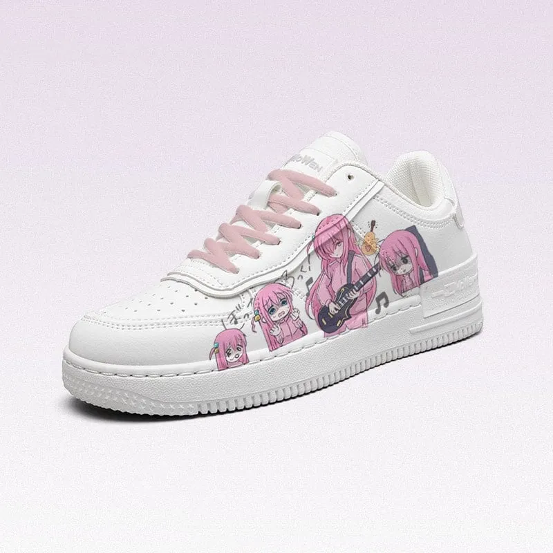 Kawaii Japanese Cartoon Rock Girl Printed Sneakers