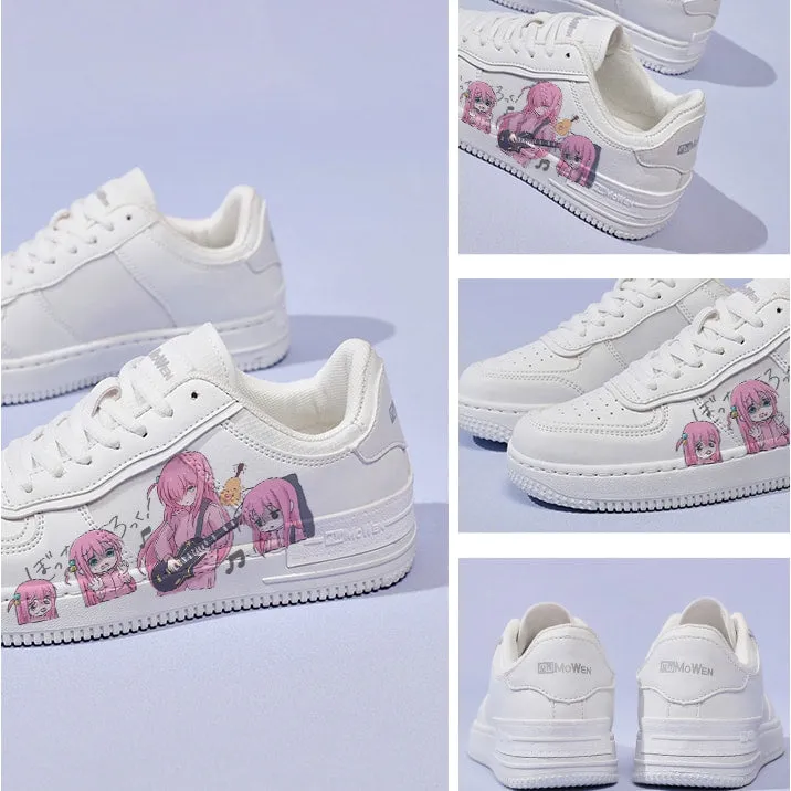 Kawaii Japanese Cartoon Rock Girl Printed Sneakers