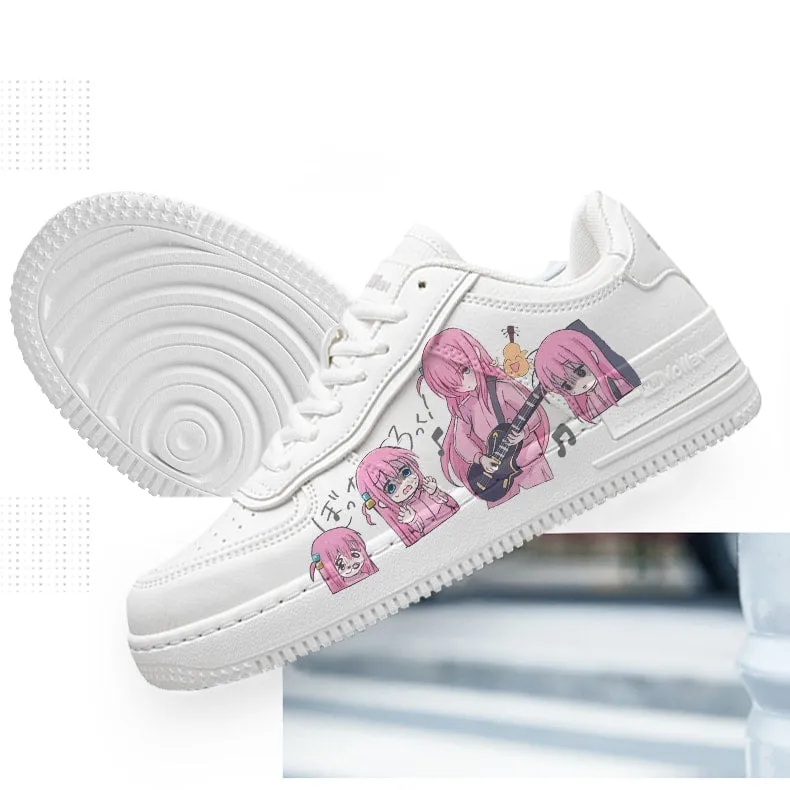 Kawaii Japanese Cartoon Rock Girl Printed Sneakers
