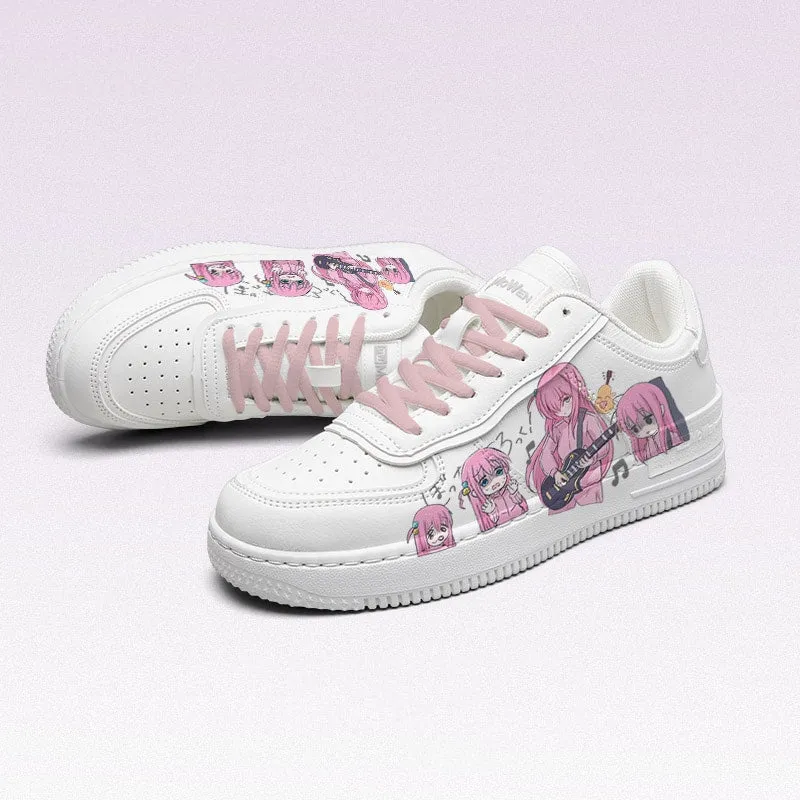 Kawaii Japanese Cartoon Rock Girl Printed Sneakers
