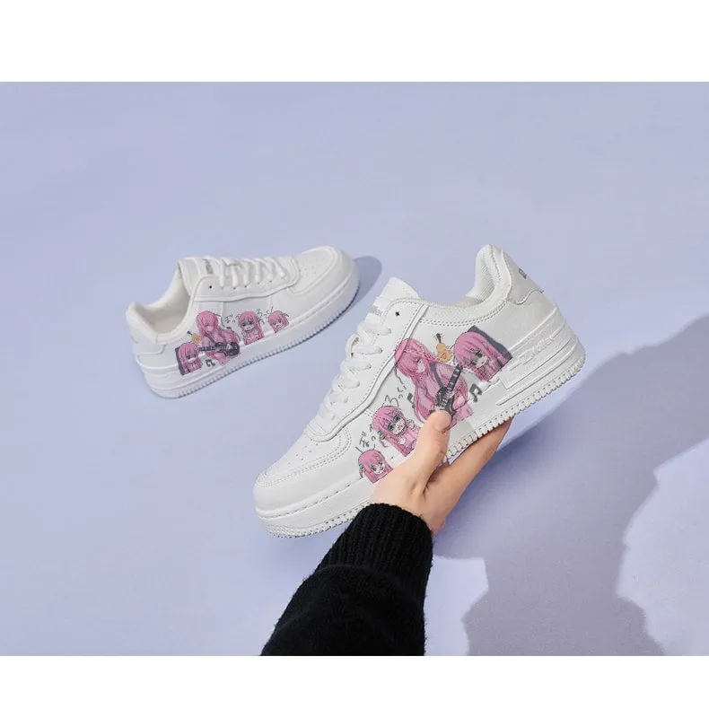 Kawaii Japanese Cartoon Rock Girl Printed Sneakers