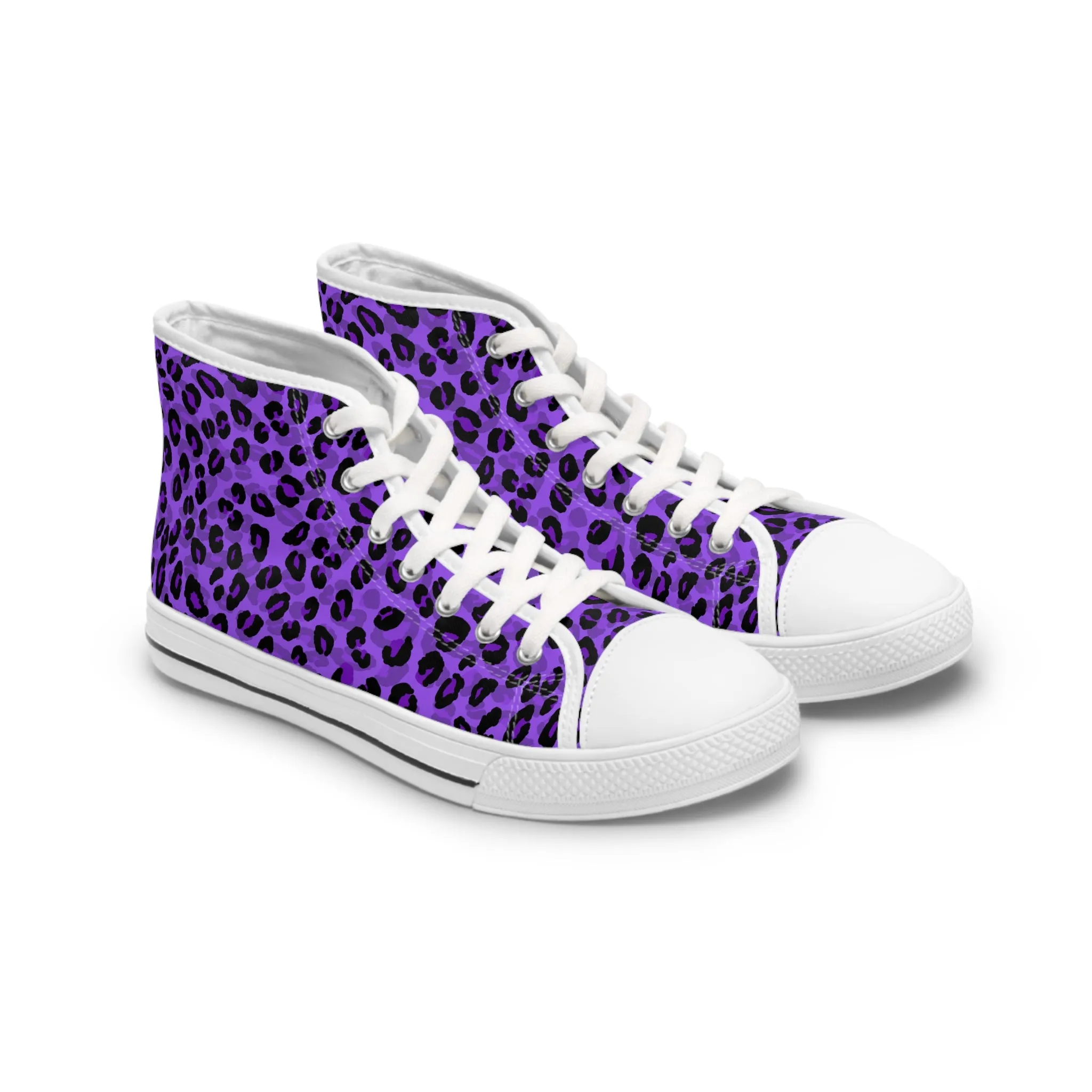 Lila Leoparden-High-Top-Sneaker für Damen – Stylisch & Fun