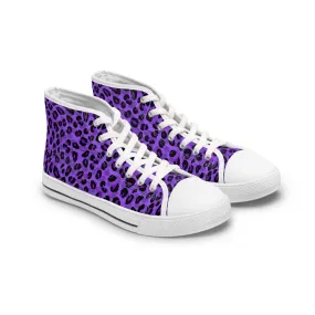 Lila Leoparden-High-Top-Sneaker für Damen – Stylisch & Fun