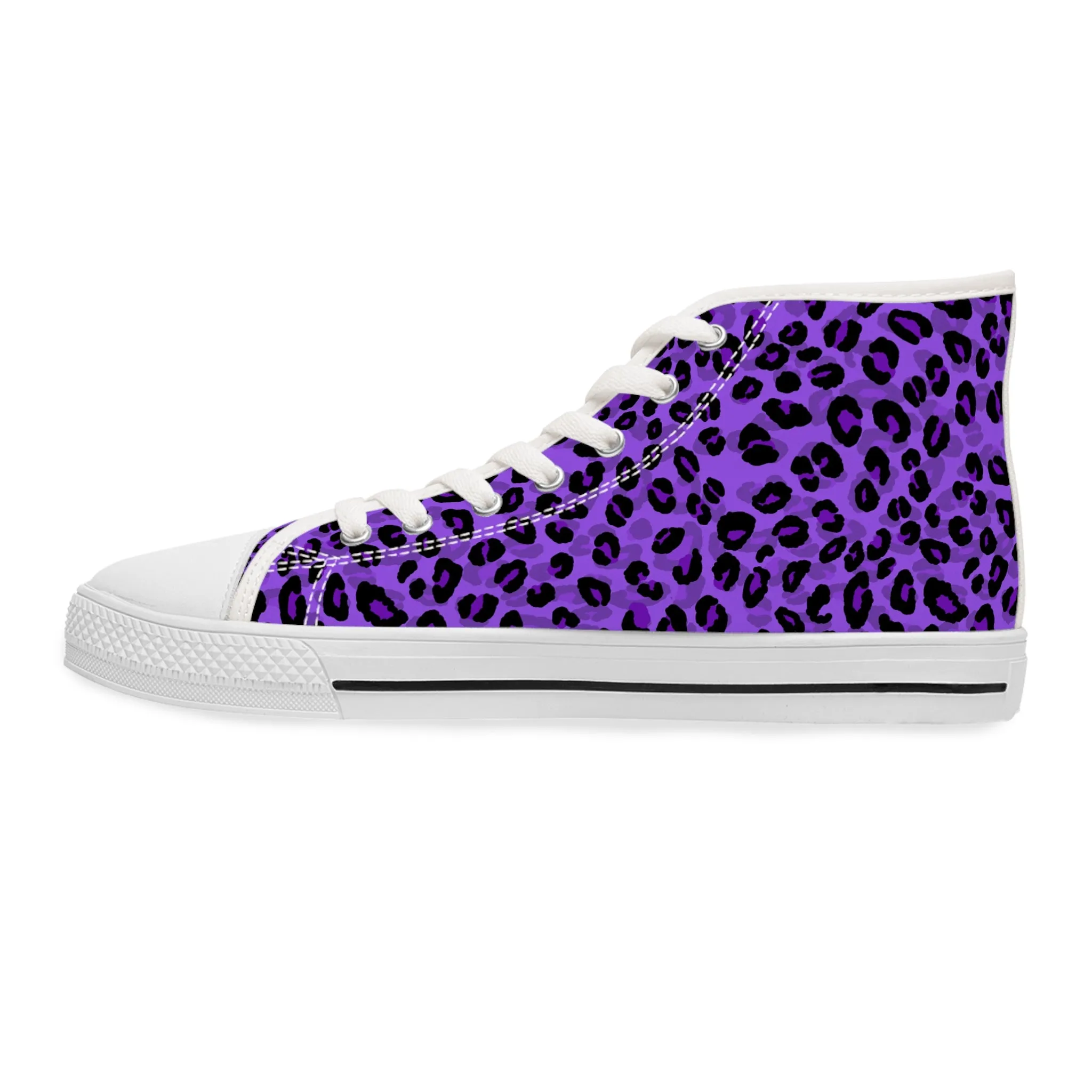 Lila Leoparden-High-Top-Sneaker für Damen – Stylisch & Fun