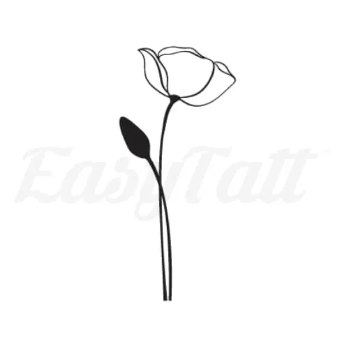 Minimal Flower - Temporary Tattoo