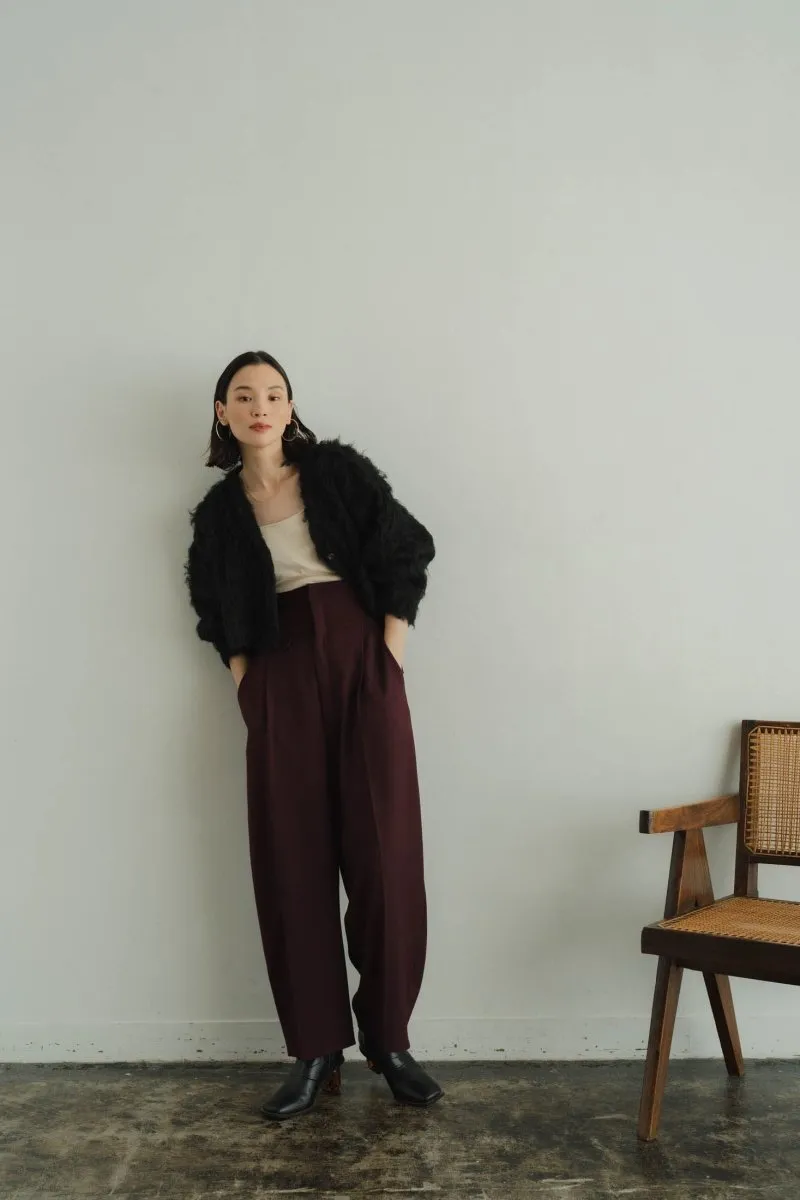 minimal shaggy cardigan/black