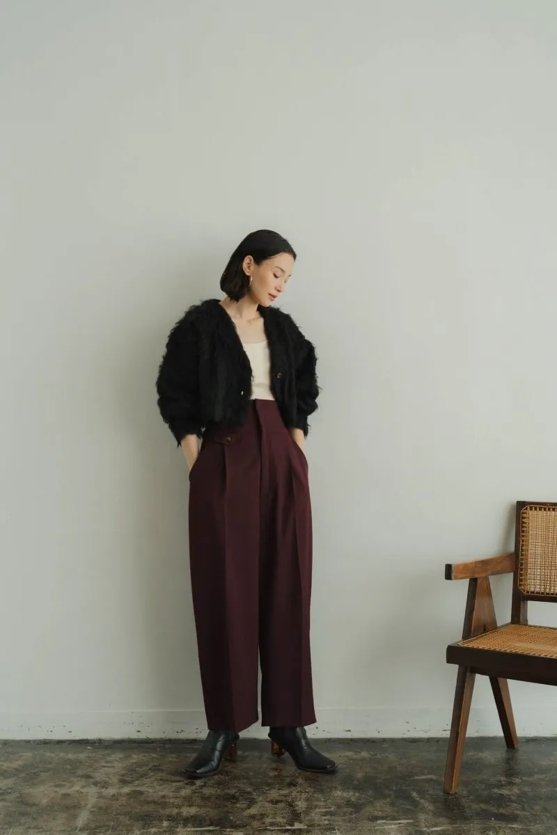 minimal shaggy cardigan/black