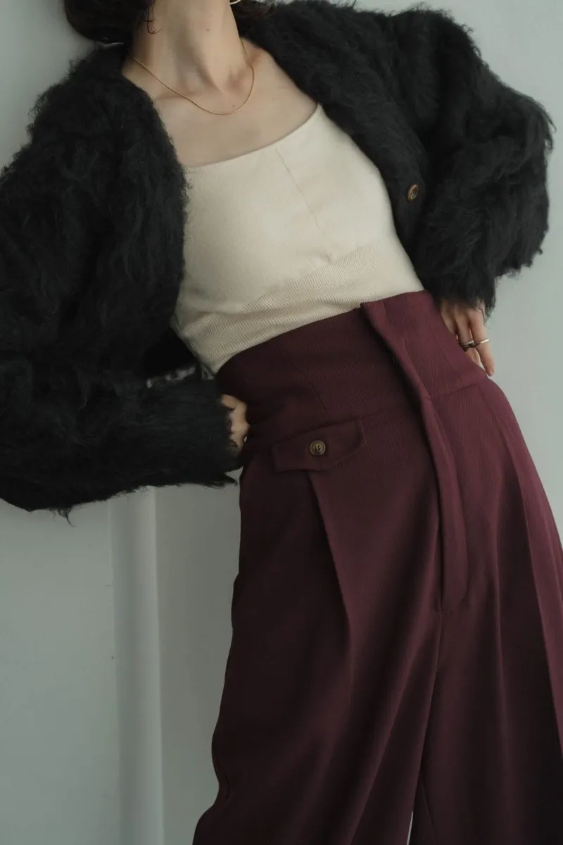 minimal shaggy cardigan/black