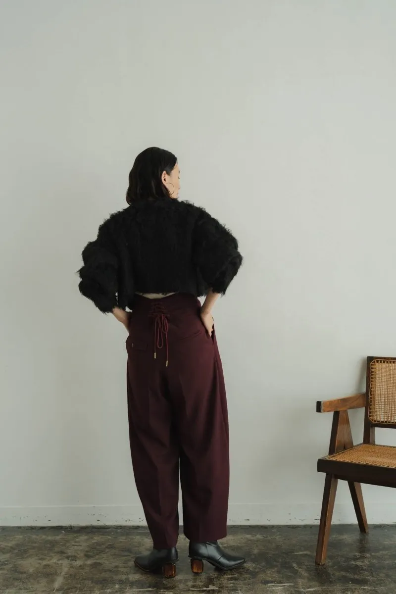 minimal shaggy cardigan/black