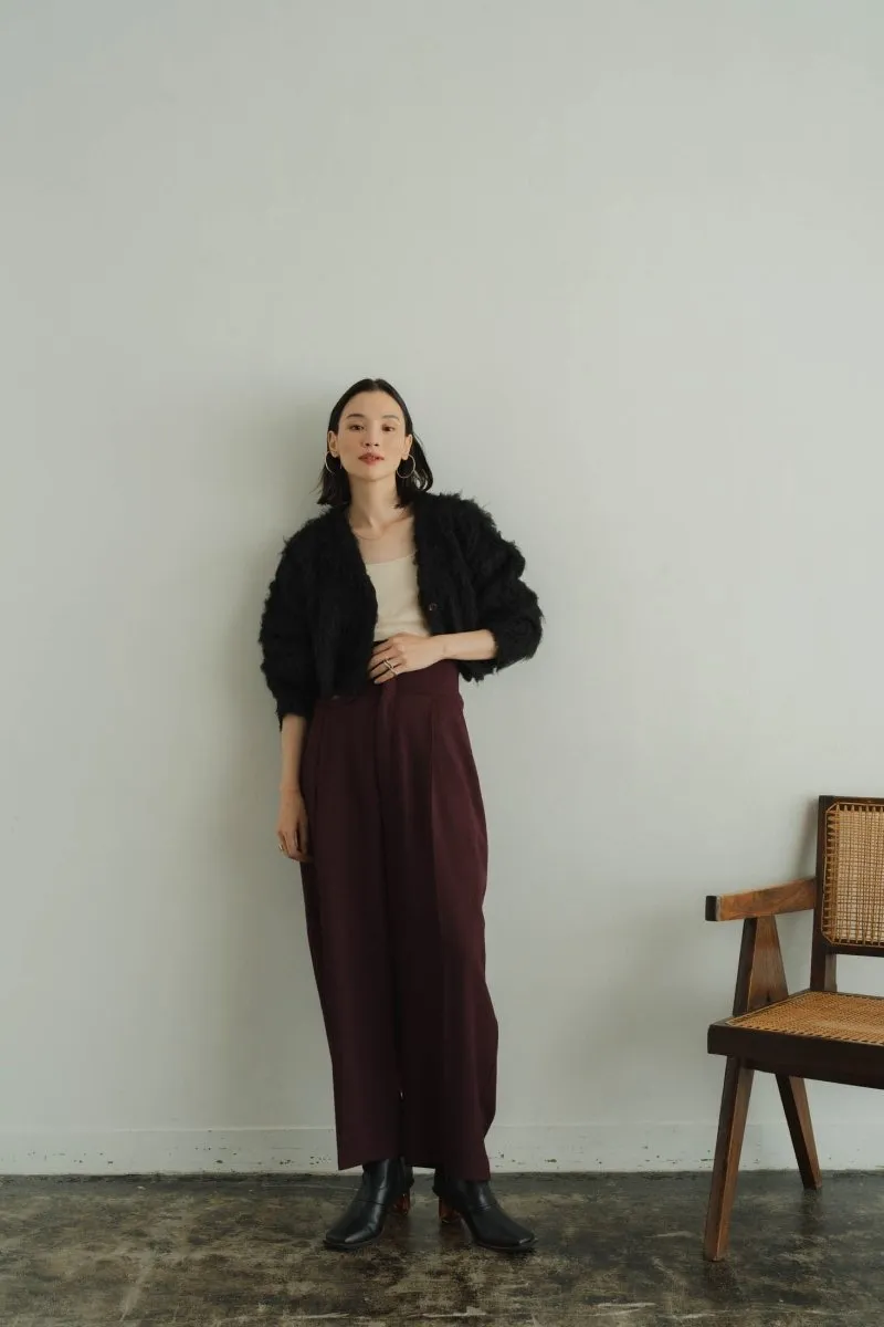 minimal shaggy cardigan/black