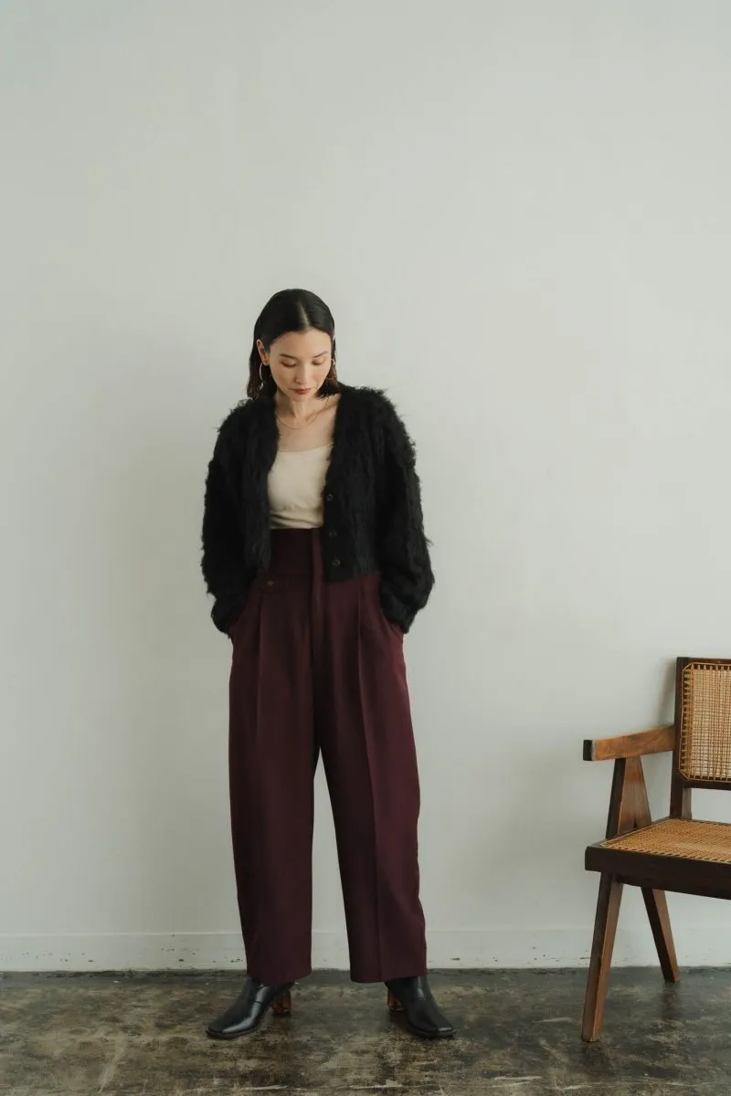 minimal shaggy cardigan/black