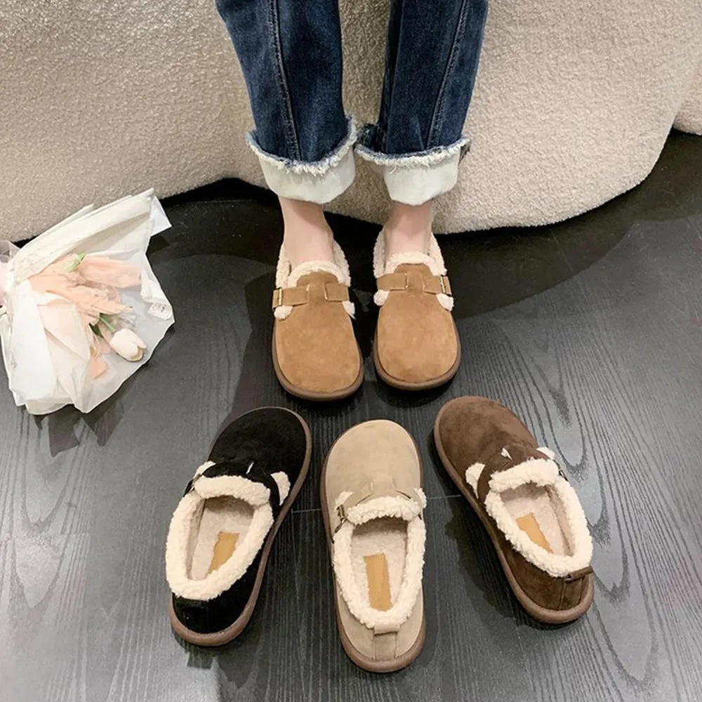 Women's Plush Round Toe Slip-On Flats