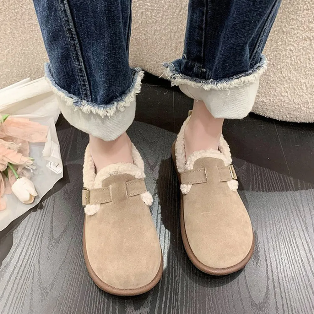 Women's Plush Round Toe Slip-On Flats