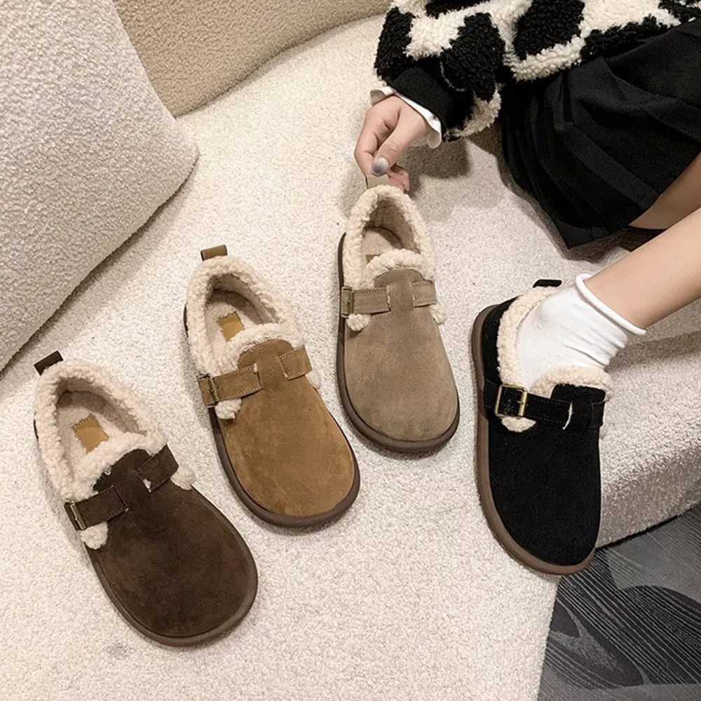 Women's Plush Round Toe Slip-On Flats