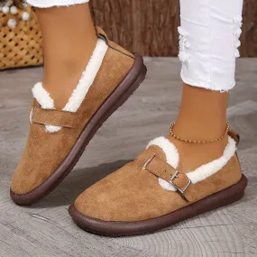 Women's Plush Round Toe Slip-On Flats