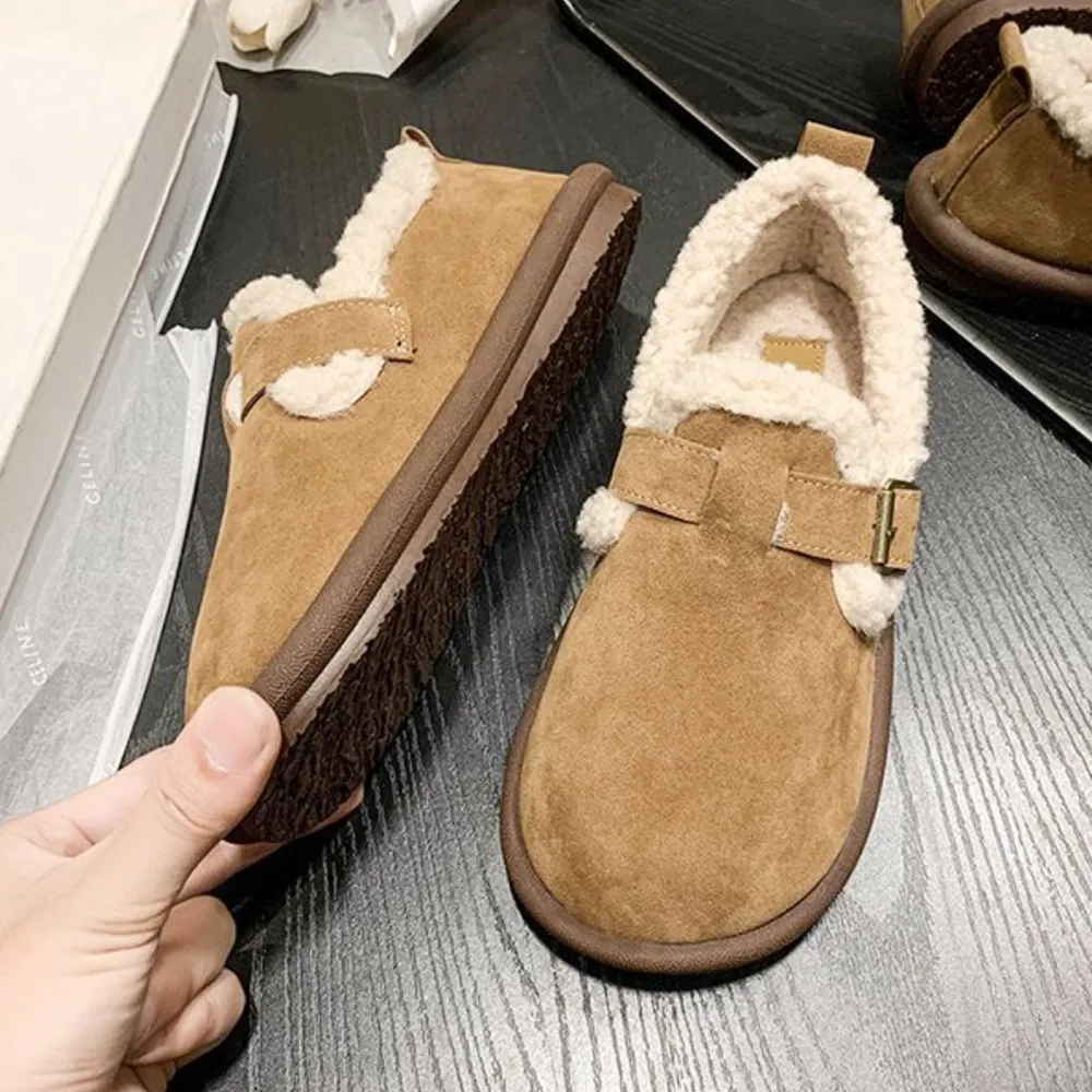 Women's Plush Round Toe Slip-On Flats