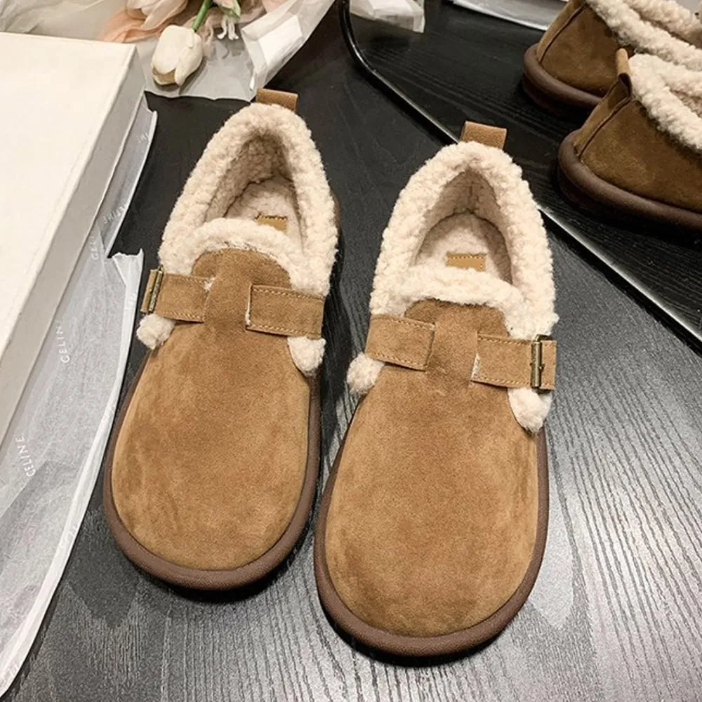 Women's Plush Round Toe Slip-On Flats