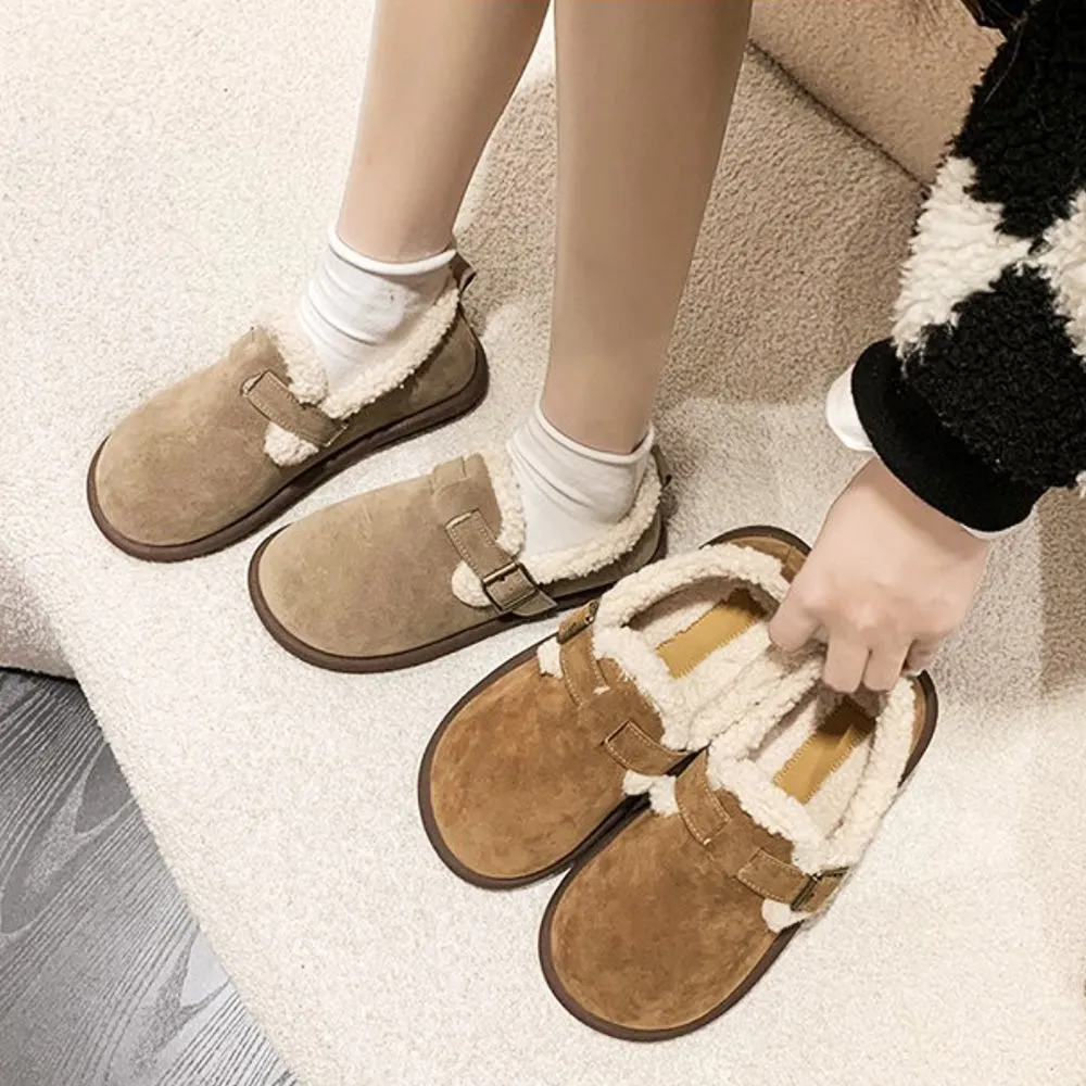 Women's Plush Round Toe Slip-On Flats