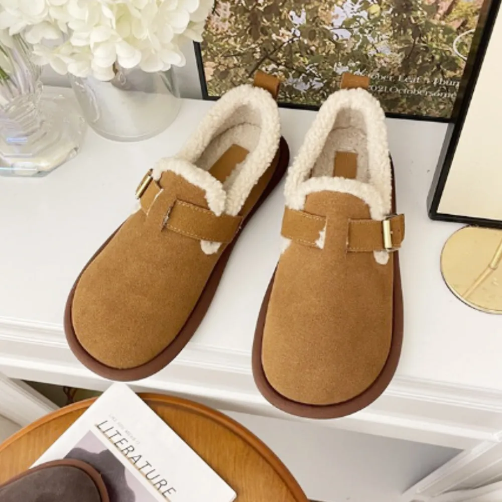Women's Plush Round Toe Slip-On Flats