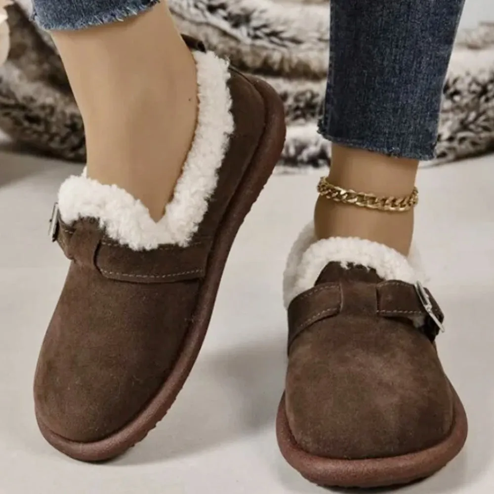 Women's Plush Round Toe Slip-On Flats