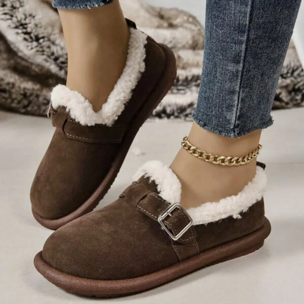 Women's Plush Round Toe Slip-On Flats